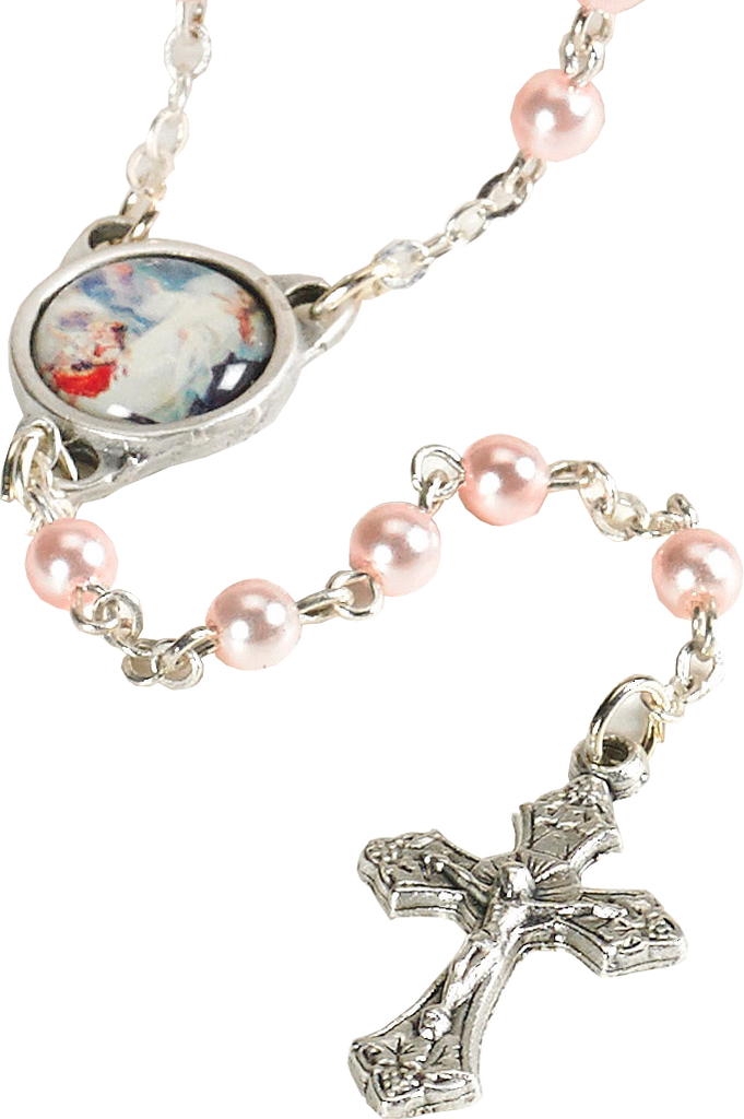 Faux Light Pink Pearl Rosary