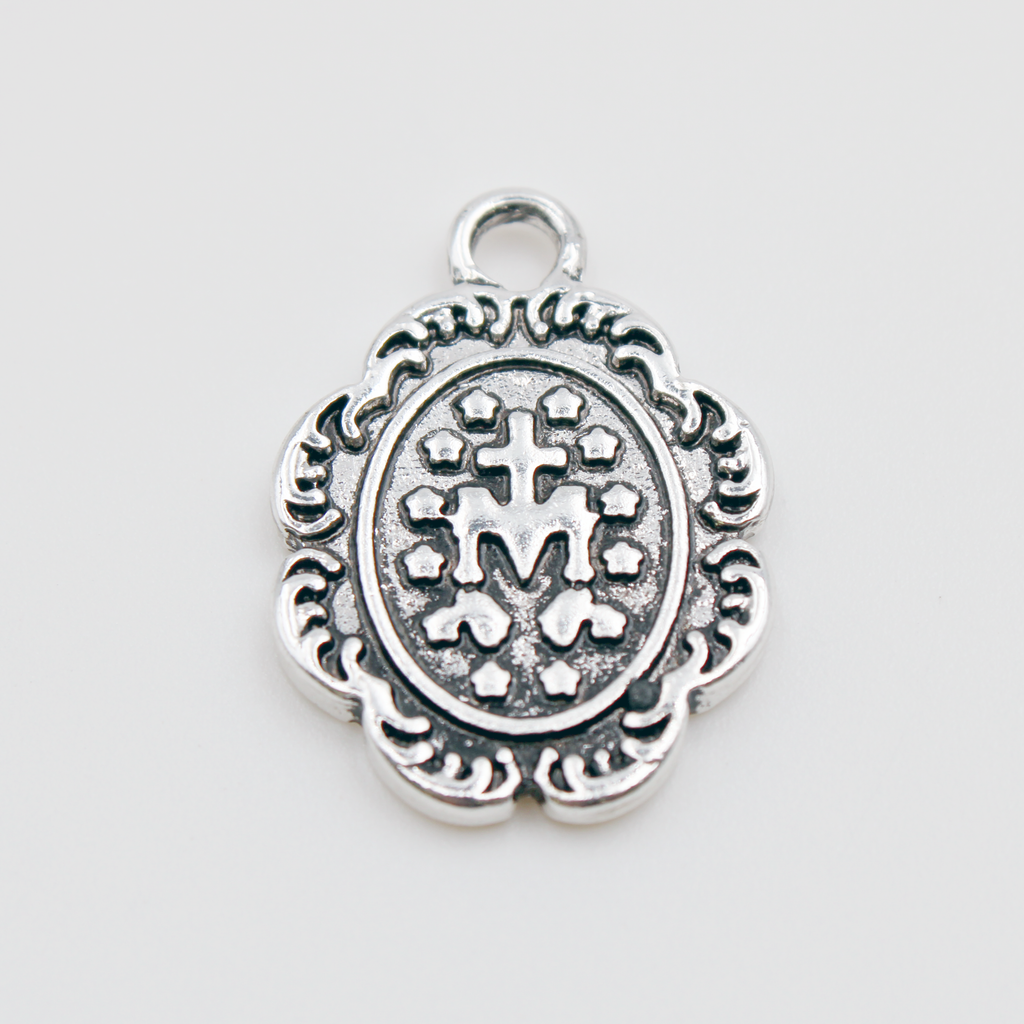 Silver-tone 3/4" Miraculous Bracelet Medal