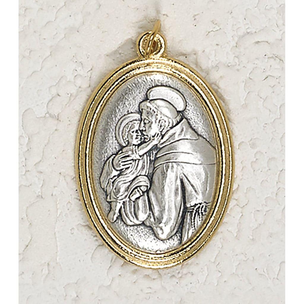 Saint Anthony - Silver/Gold Tone 1-1/2 Inch Medal - Pack of 12