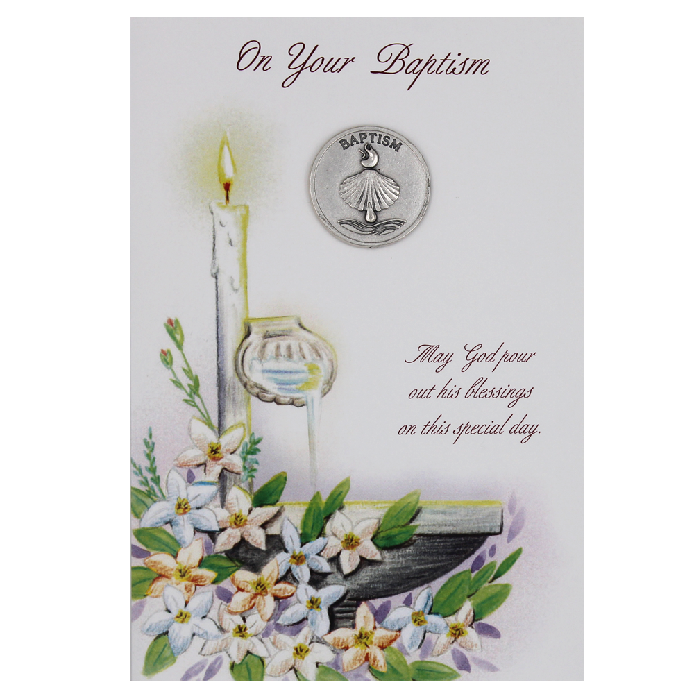 Baptism Card with Token -  Pack of 6