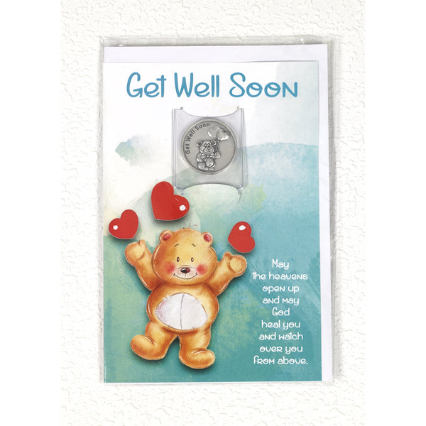 Teddy Bear Get Well soon Card with Removable Token - Pack of 12 – Lumen  Mundi