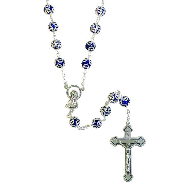 Premium FIligree Bead Rosary - Dark Blue