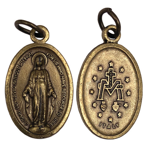 Brass Tone Double Sided Miraculous Medal - 3 Options