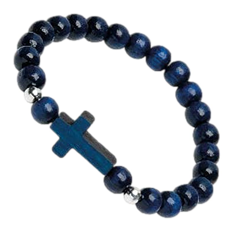 Blue Bracelet with Cross