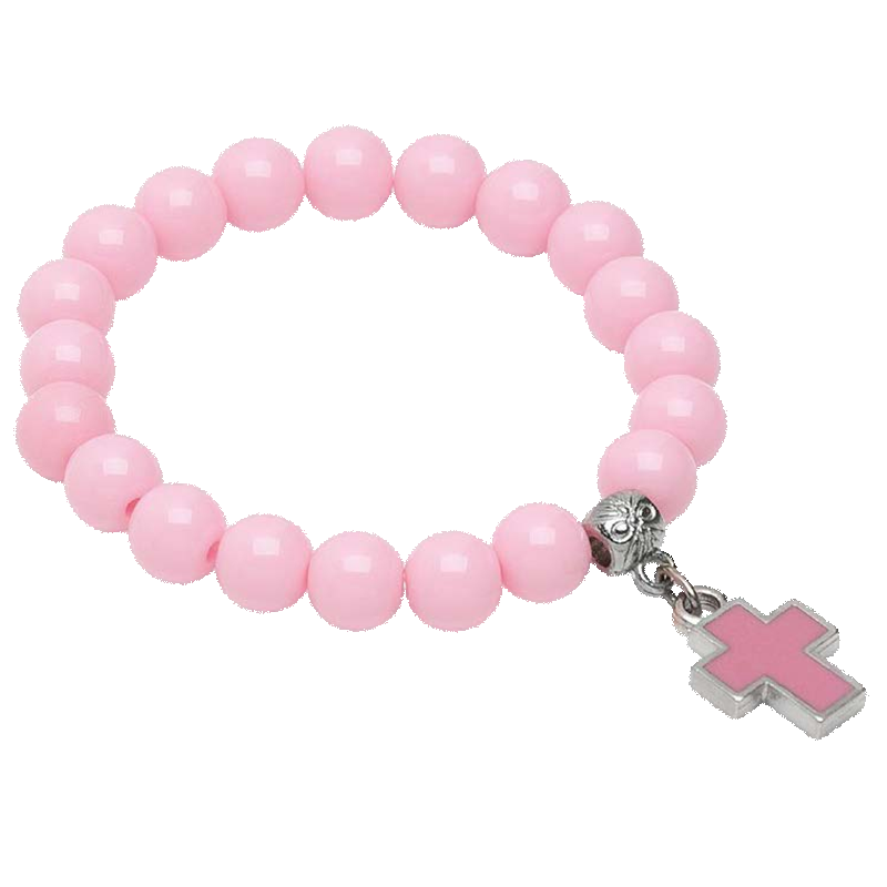 Pink Girls Cross Bracelet