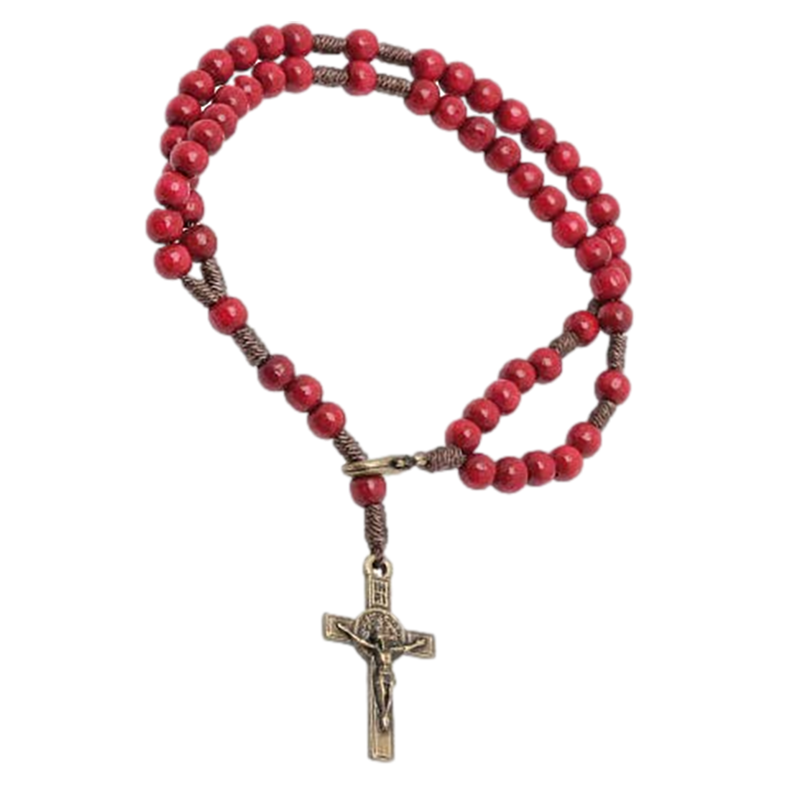 Red Camp Rosary Bracelet