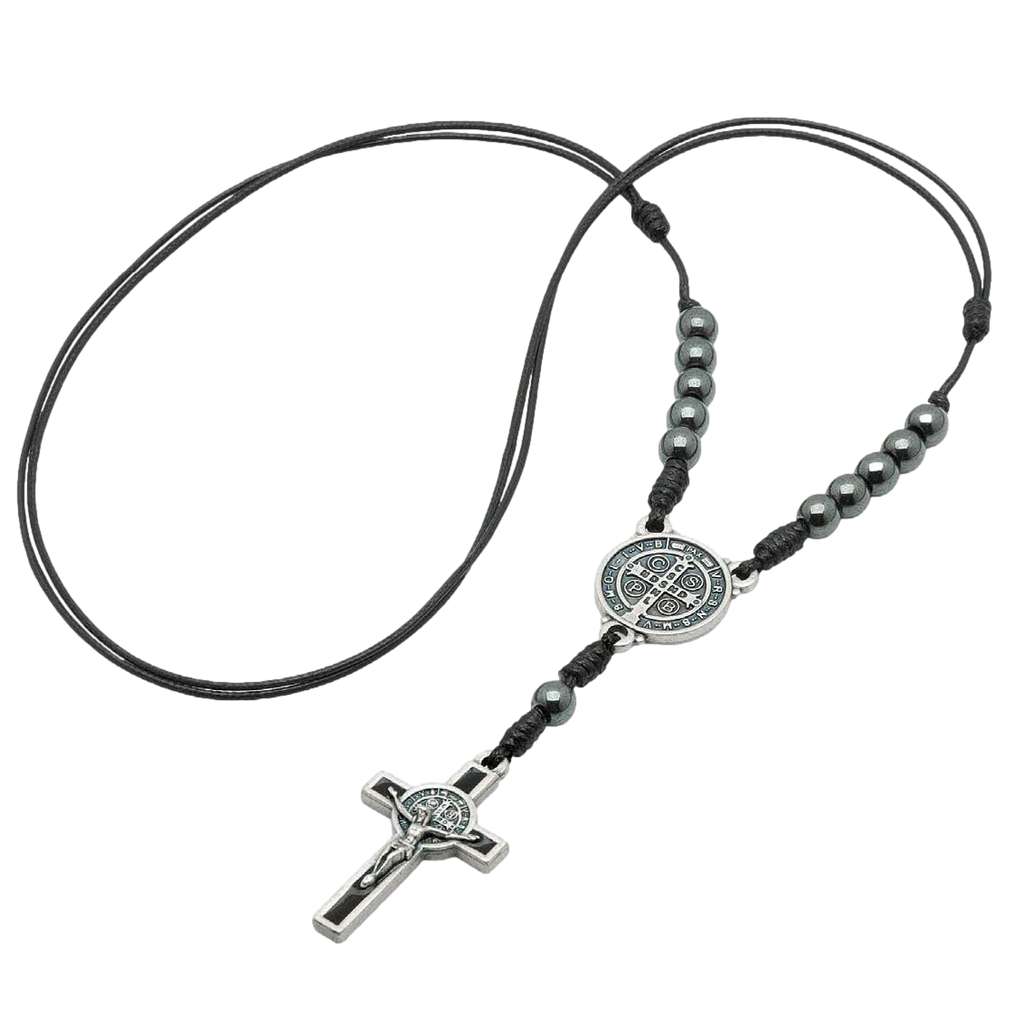 St. Benedict Hematite Necklace