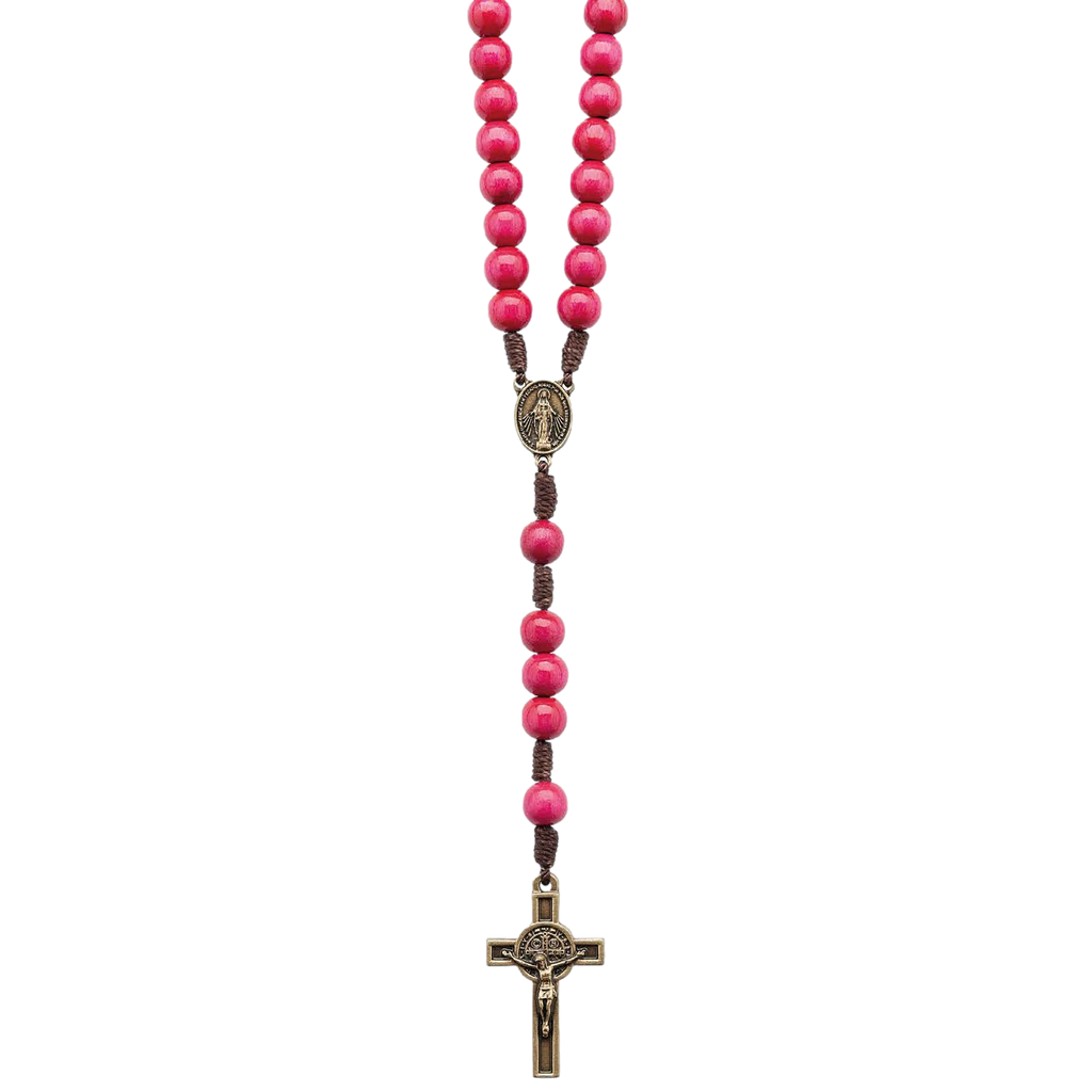 Pink Camp Rosary Necklace