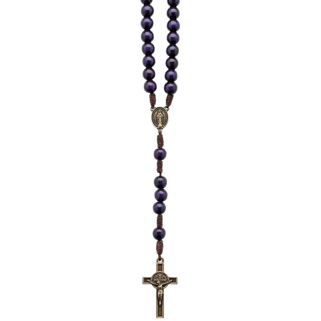 Purple Camp Rosary Necklace