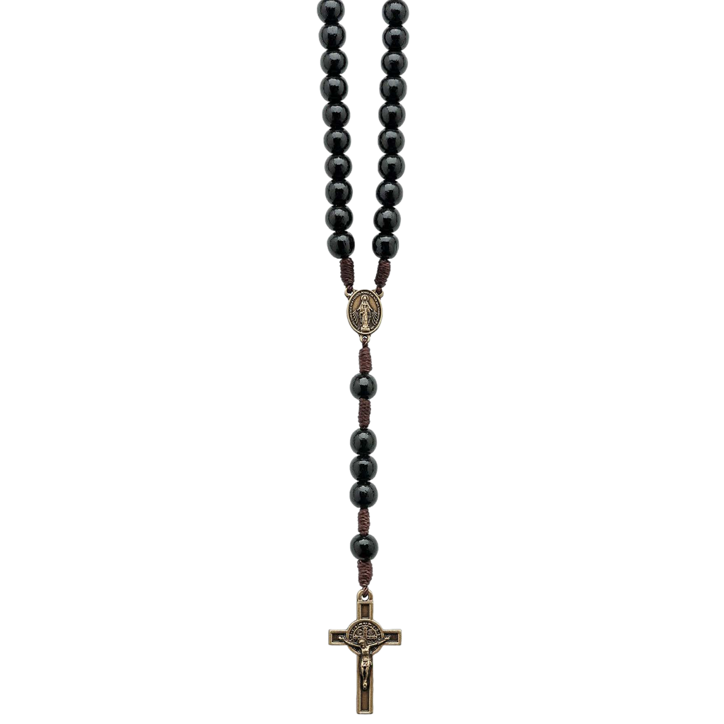 Black Camp Rosary Necklace