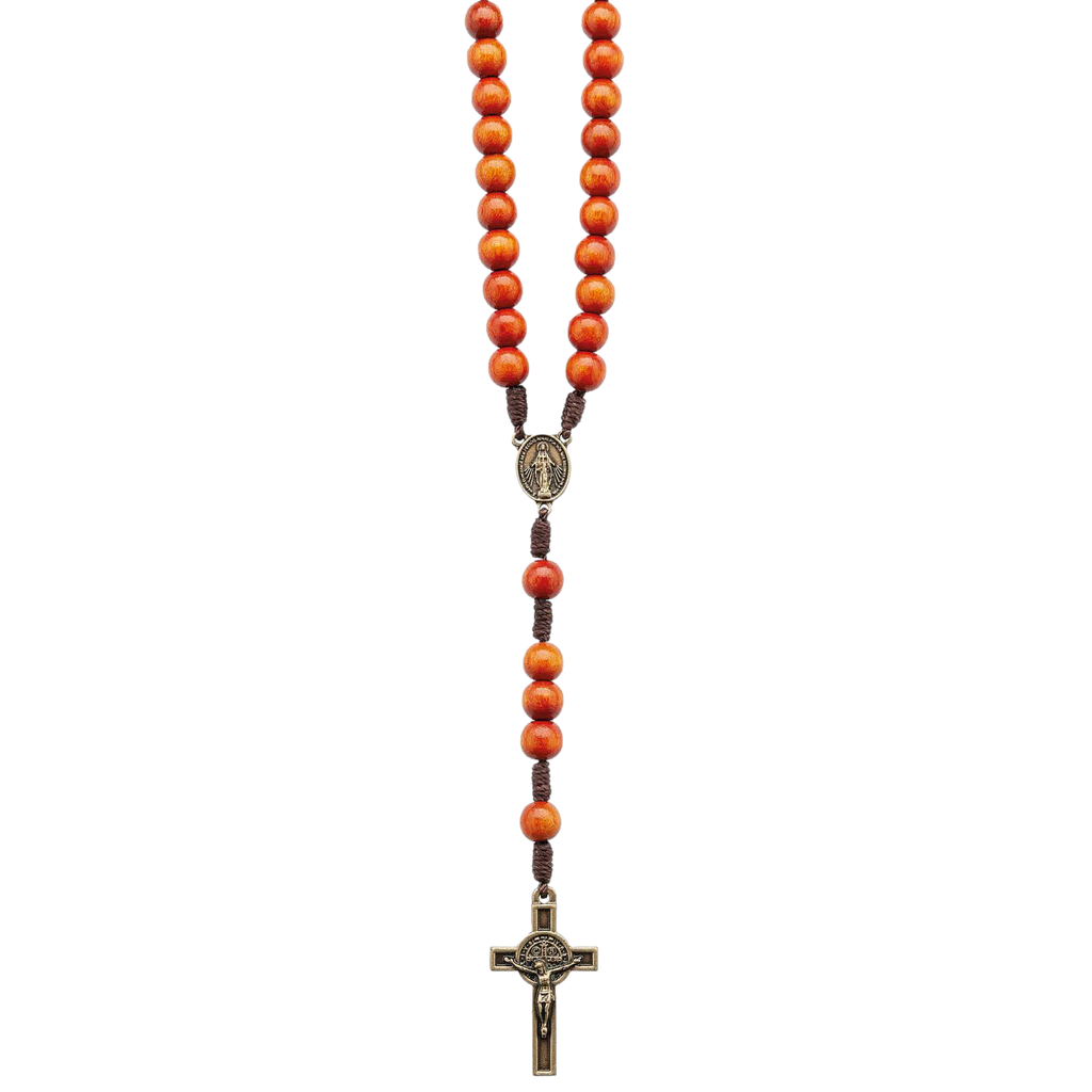 Orange Camp Rosary Necklace