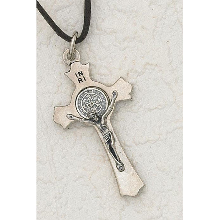 Saint Benedict Silver Tone Clover Crucifix - Pack of 6