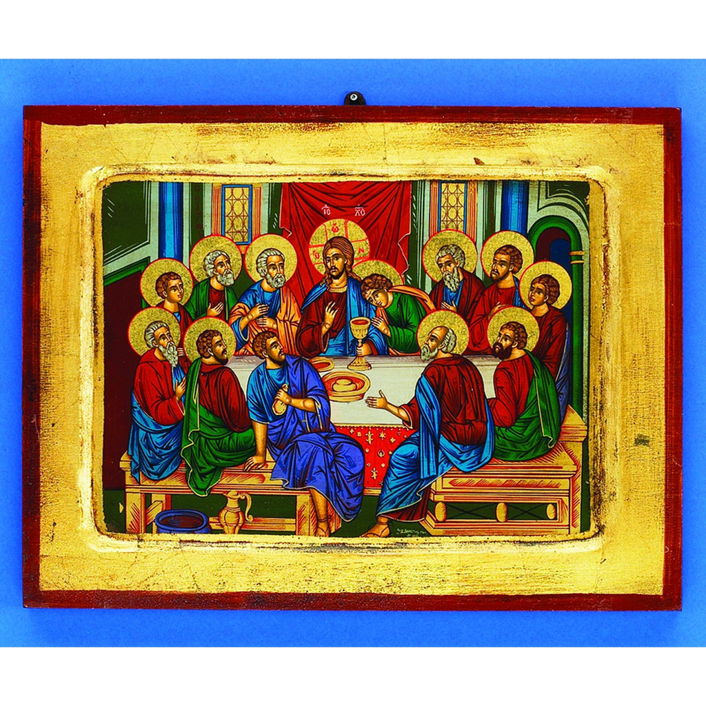 Large Gold Leaf Hand Painted Last Supper. Made in Greece.