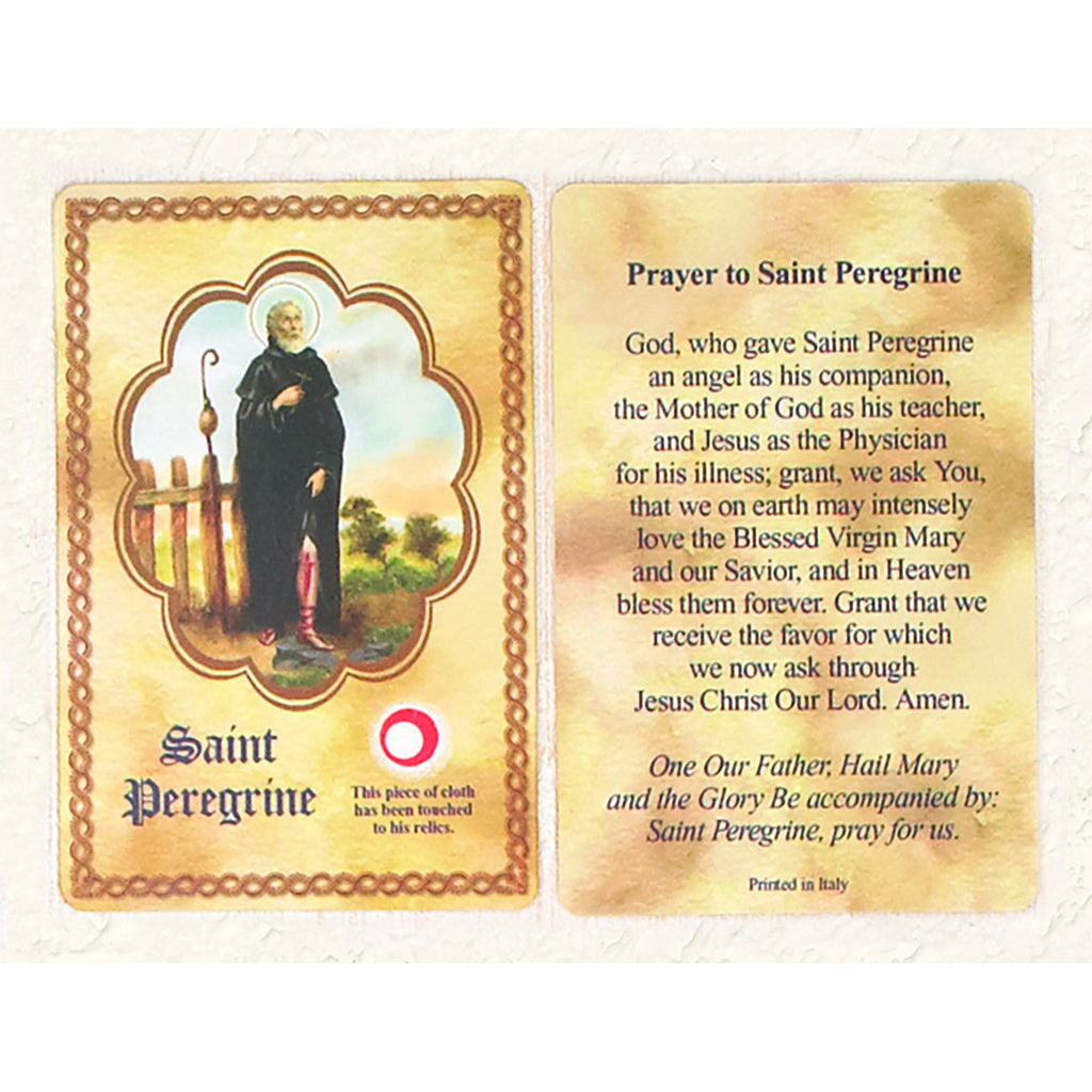 Saint Peregrine Third Class Relic Card - Pack of 25
