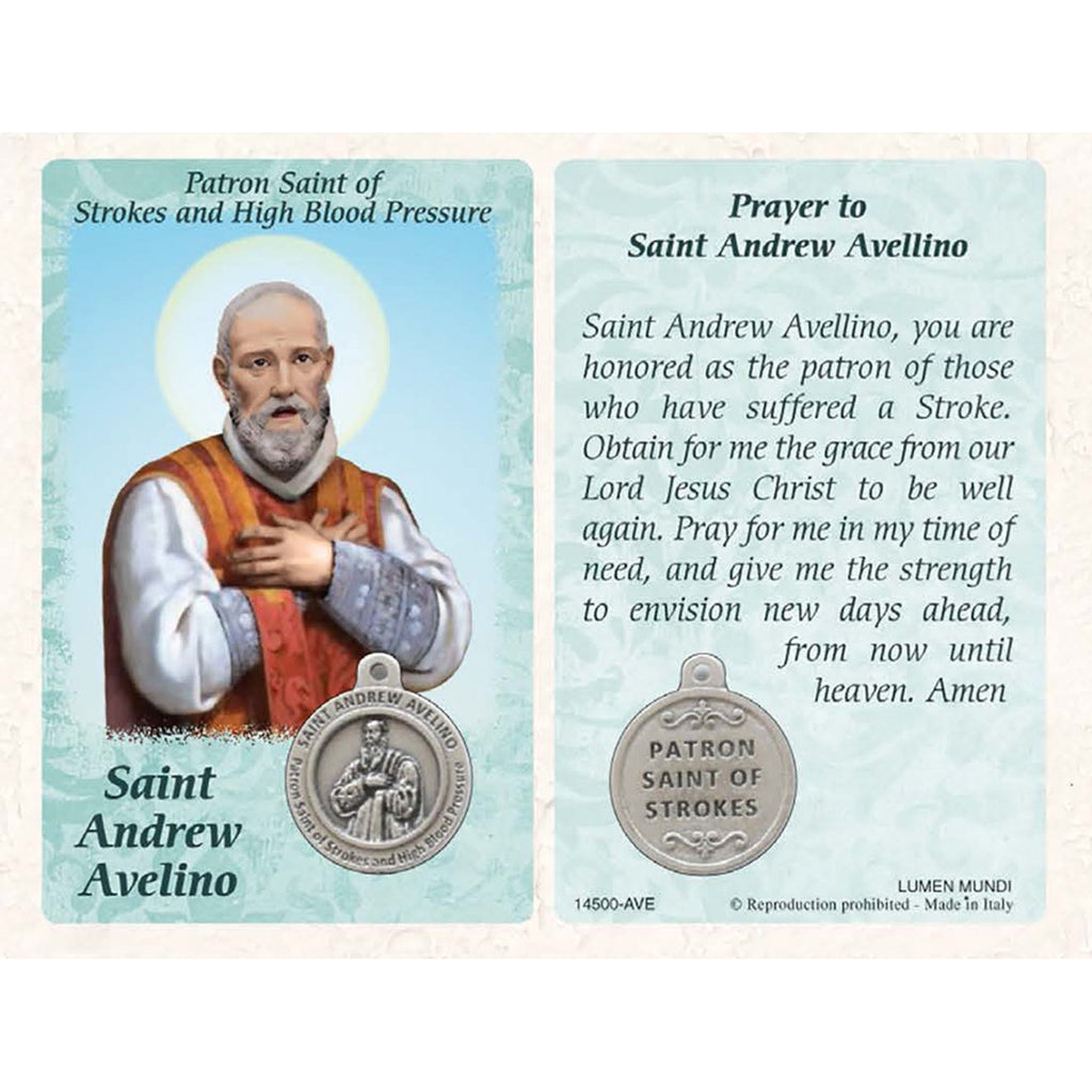 Healing Saint - St. Andrew Avelino Card with Medal