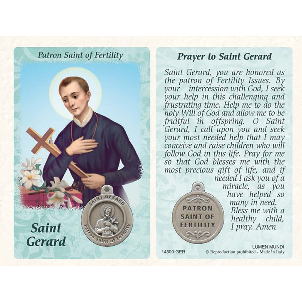 Healing Saint - St Gerard Card with Medal