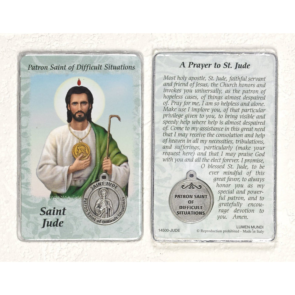 Healing Saint - St Jude Card with Medal