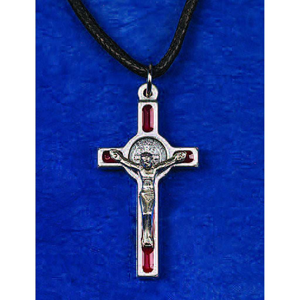 Saint Benedict Silver Tone Enameled Crosses - 10 Options