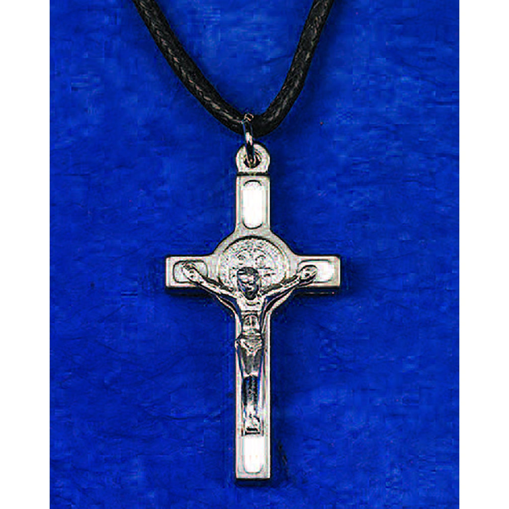 Saint Benedict Silver Tone Enameled Crosses - 10 Options