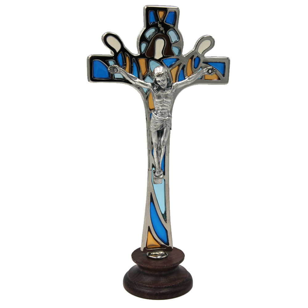 God the Father Silver tone Standing Crucifix
