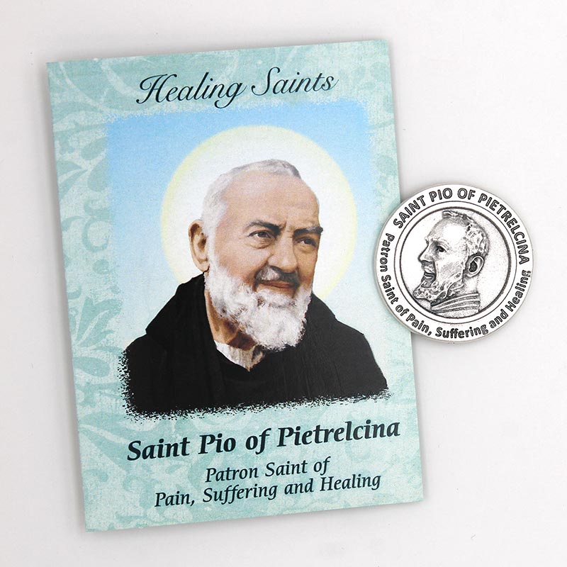 Saint Pio Healing Saints Card  with Token