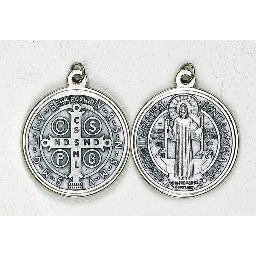 Saint Benedict Silver Tone Medal - 12 Options