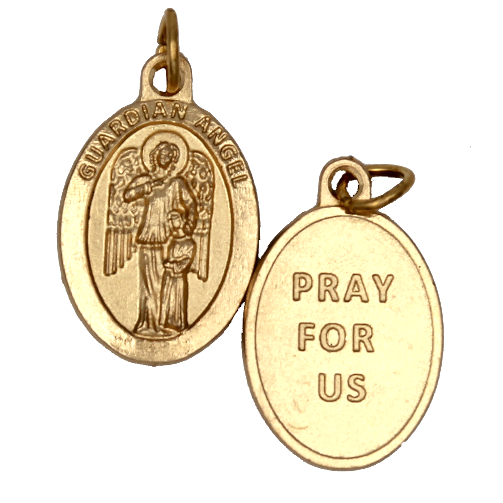 Guardian Angel Premium Double Sided Medal - Gold Tone - 4 Options
