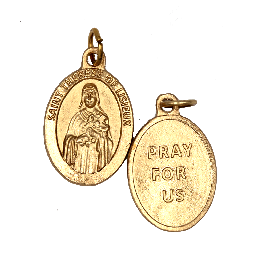 Saint Therese Premium Double Sided Medal - Gold Tone - 4 Options