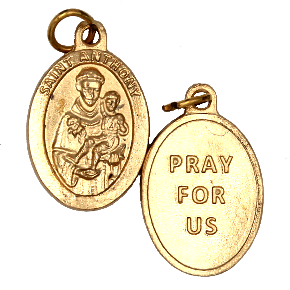 Saint Anthony Premium Double Sided Medal - Gold Tone - 4 Options
