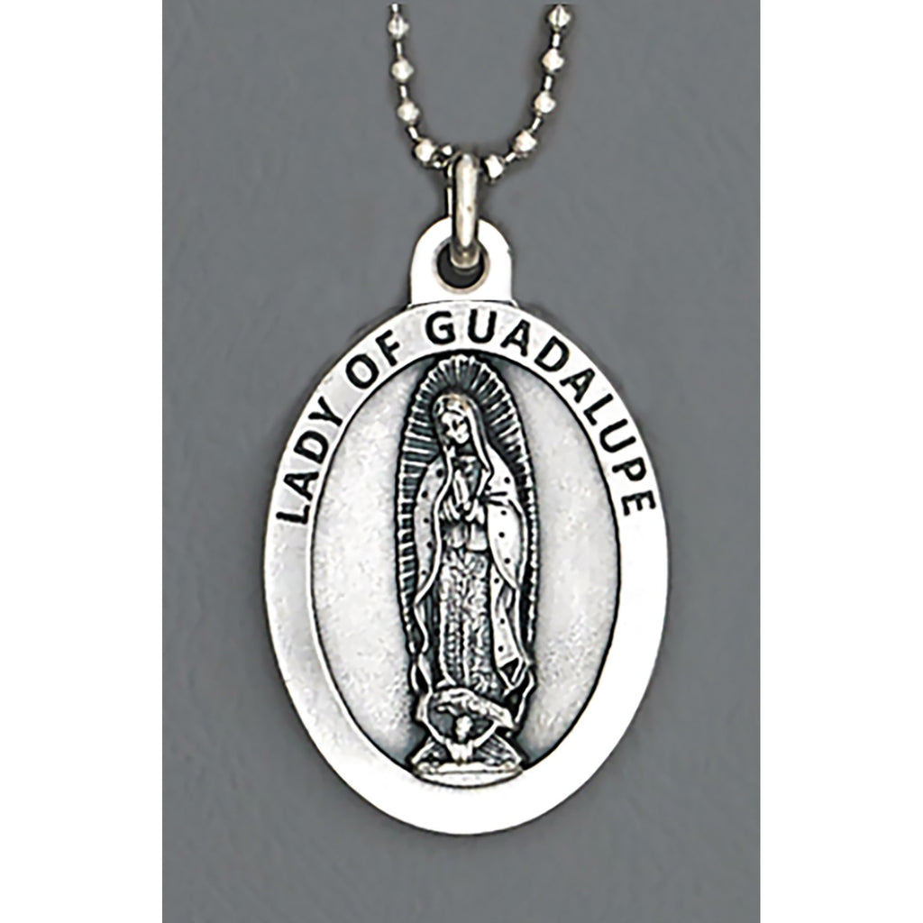 Auto Medals - 1-1/2 inch with 8 inch ball chain - Lady of Guadalupe