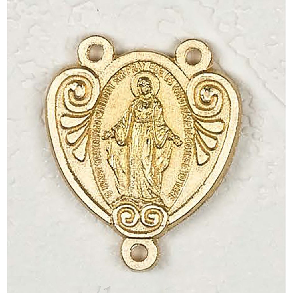 Gold Tone Miraculous Rosary Center - Pack of 25