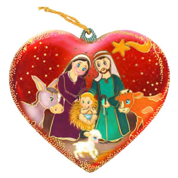 Heart Shaped Holy Family with Animals