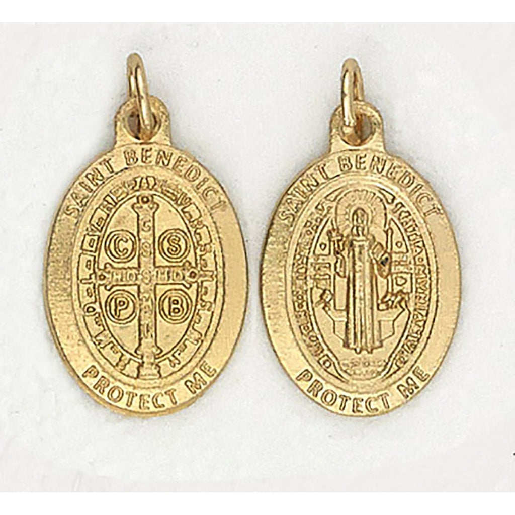 Premium Saint Benedict Double Sided Gold Tone Medal - 4 Options