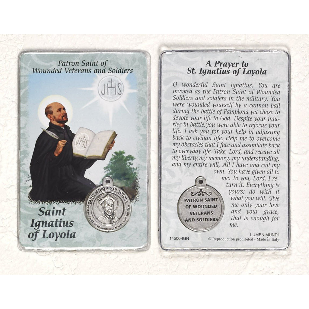 Healing Saint - St Ignatius Card with Medal
