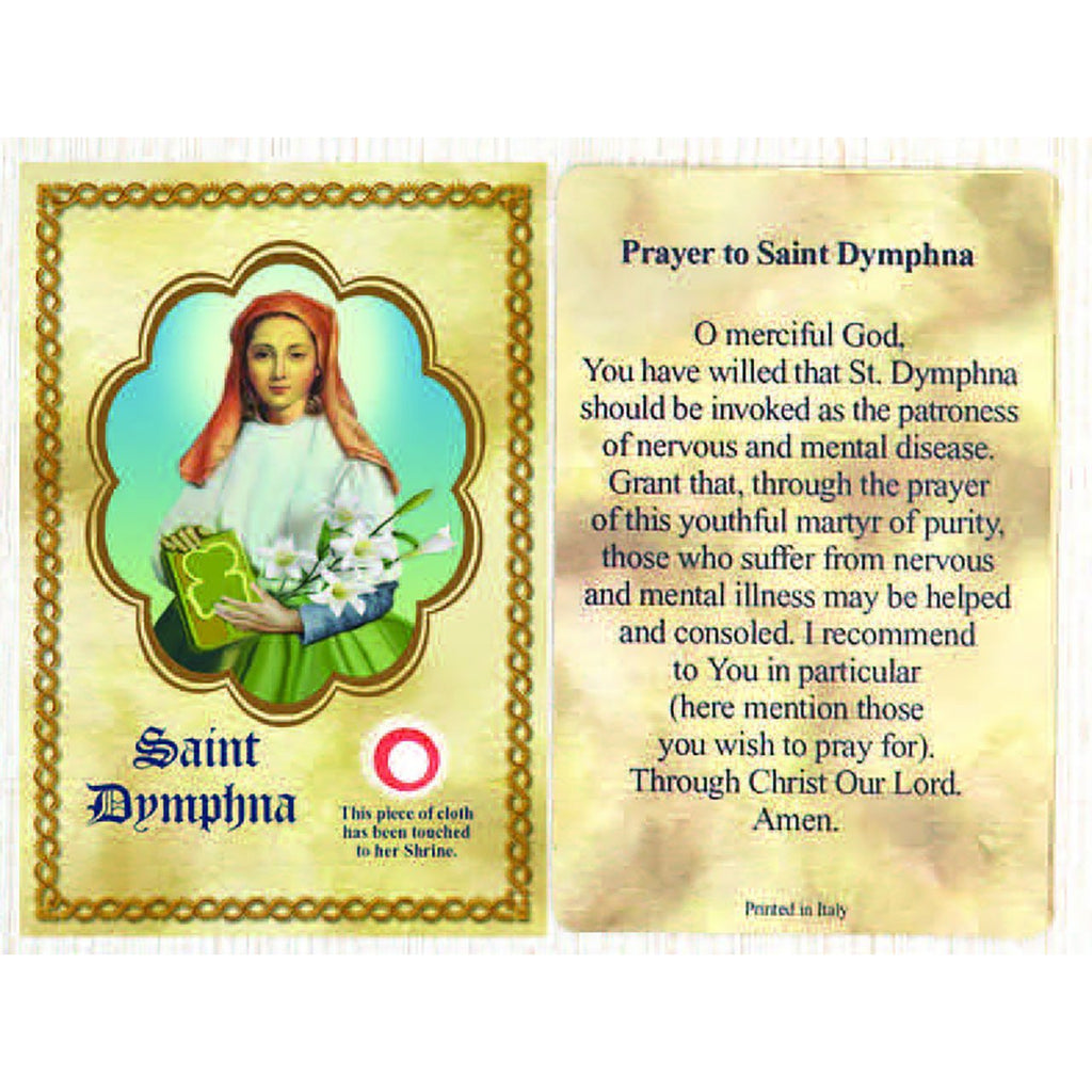 Saint Dymphna Relic Card - Pack of 25