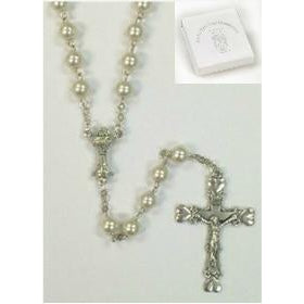 First Communion Rosary with Chalice Center and Heart Crucifix