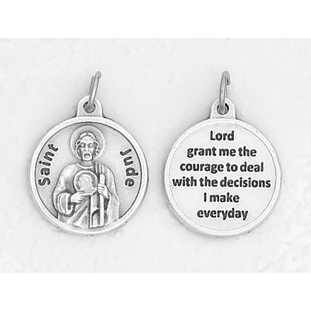 Saint Jude Silver Tone Round Medal - 4 Options