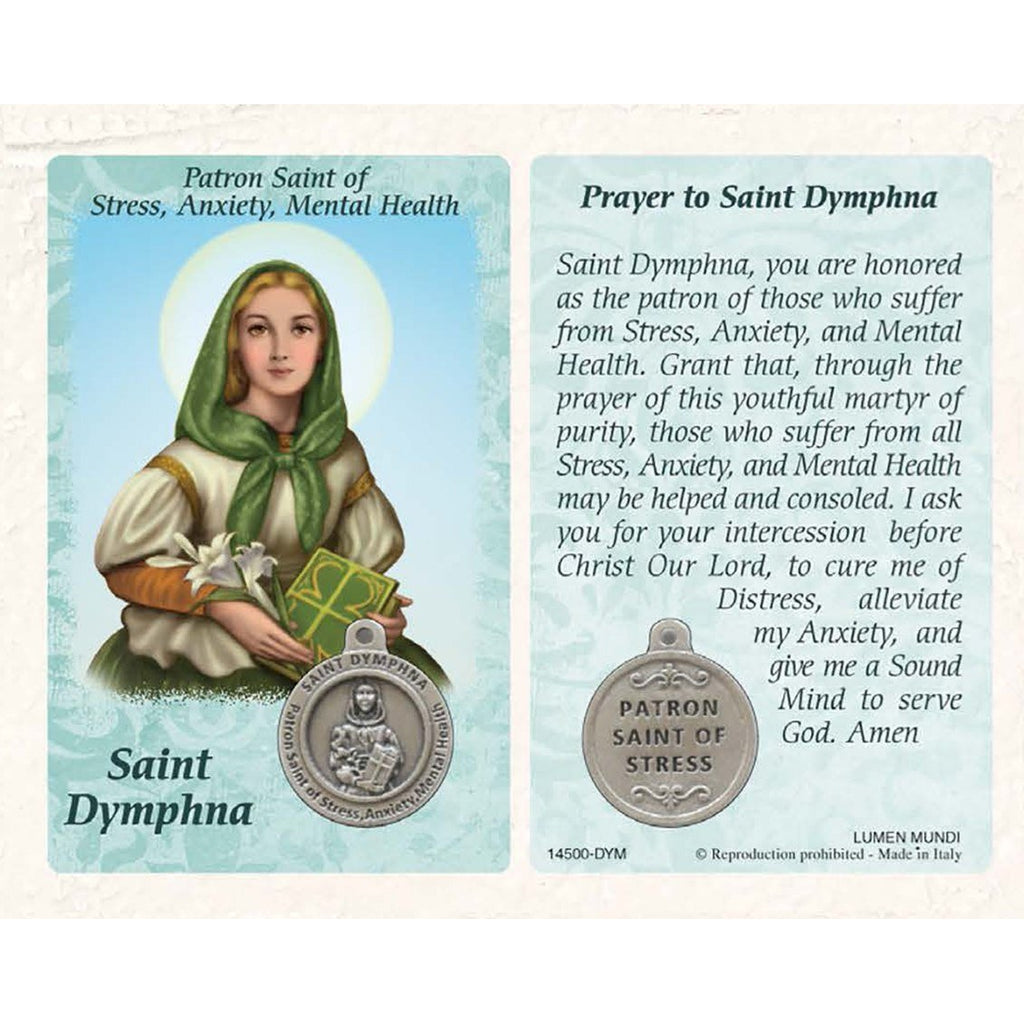 Healing Saint - Saint Dymphna Card with Medal