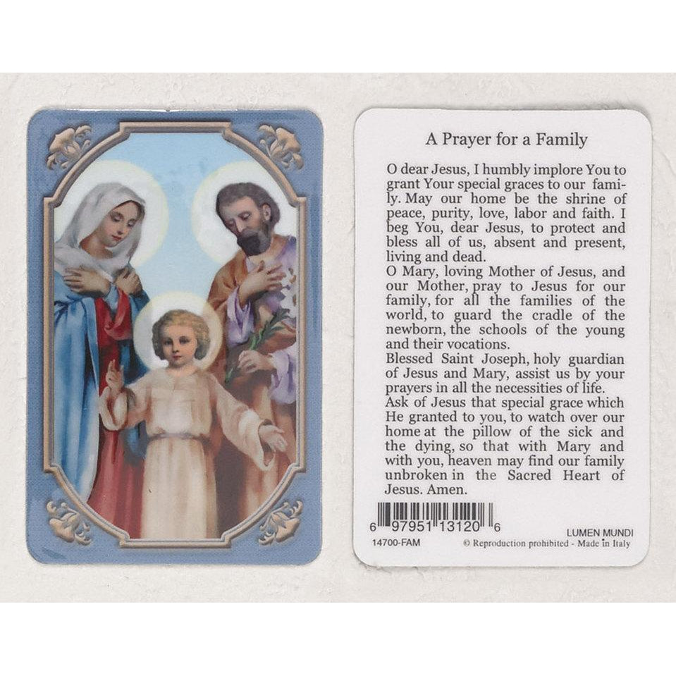 Daily Inspiration Plastic Prayer Card - Holy Family - Pack of 25