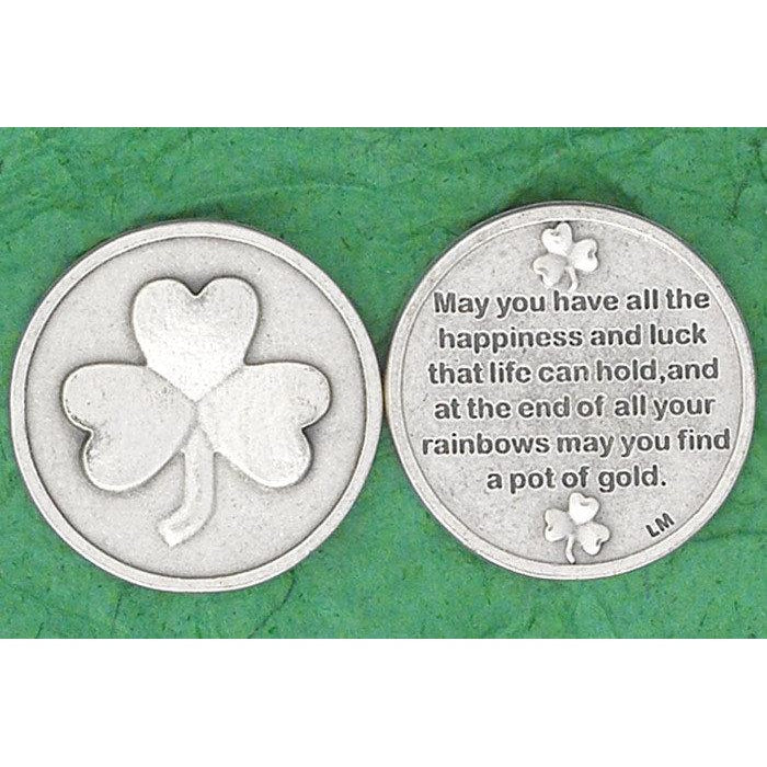 Irish token - Shamrock - May you have all the happiness and luck - Pack of 25
