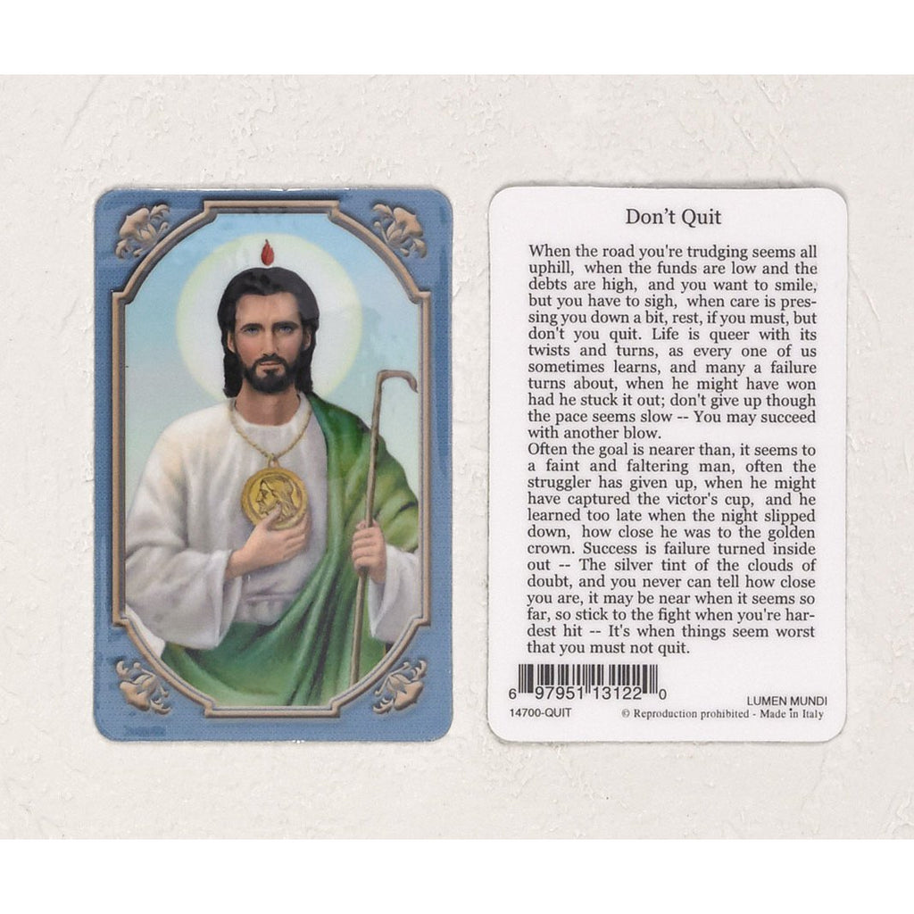 Daily Inspiration Plastic Prayer Card - Saint Jude - Pack of 25