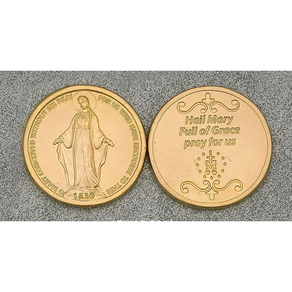 Gold Tone Token - Miraculous Medal