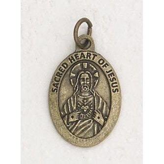 Sacred Heart Premium 1 inch Brass Tone Double Sided Medal - 4 Options