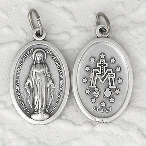 Miraculous Medal Pendant Extra Large -1.75 Oval Silver Oxidized Miraculous  Medals Pendant for Necklace, Medals for Jewelry Catholic, Made in Italy
