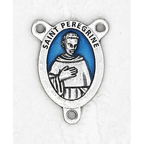 Enameled Saint Peregrine Rosary Center - Pack of 25