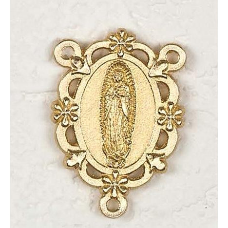 Our Lady of Guadalupe 3/4 inch Gold tone Rosary Center