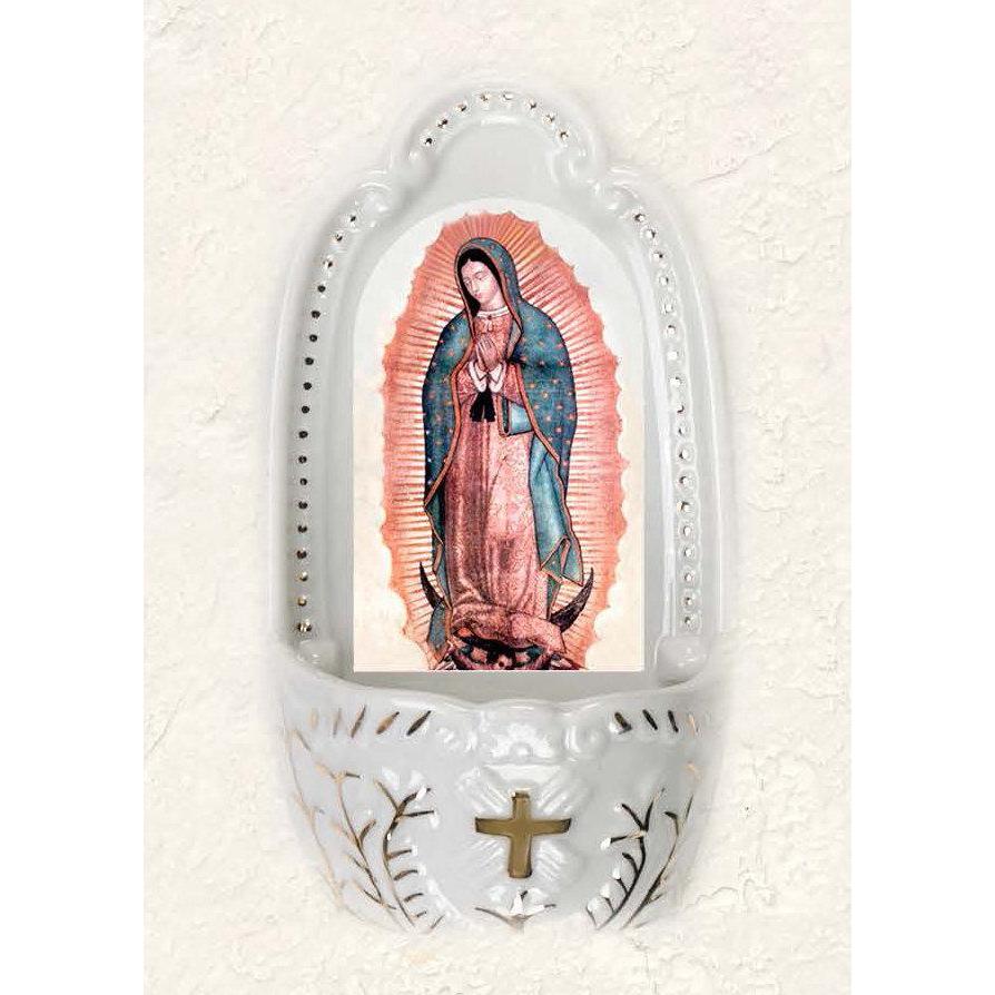 Lady of Guadalupe Porcelain Holy water Font