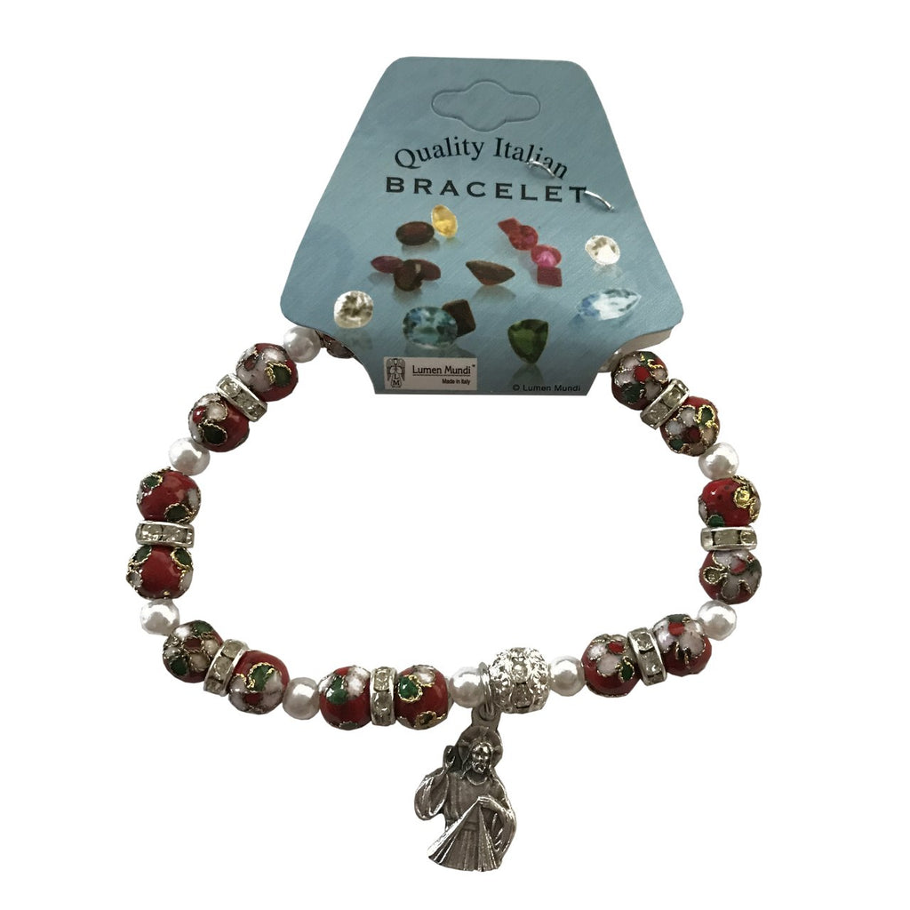 Divine Mercy Silhouette Cloisonne Stretch Bracelet - Pack of 3