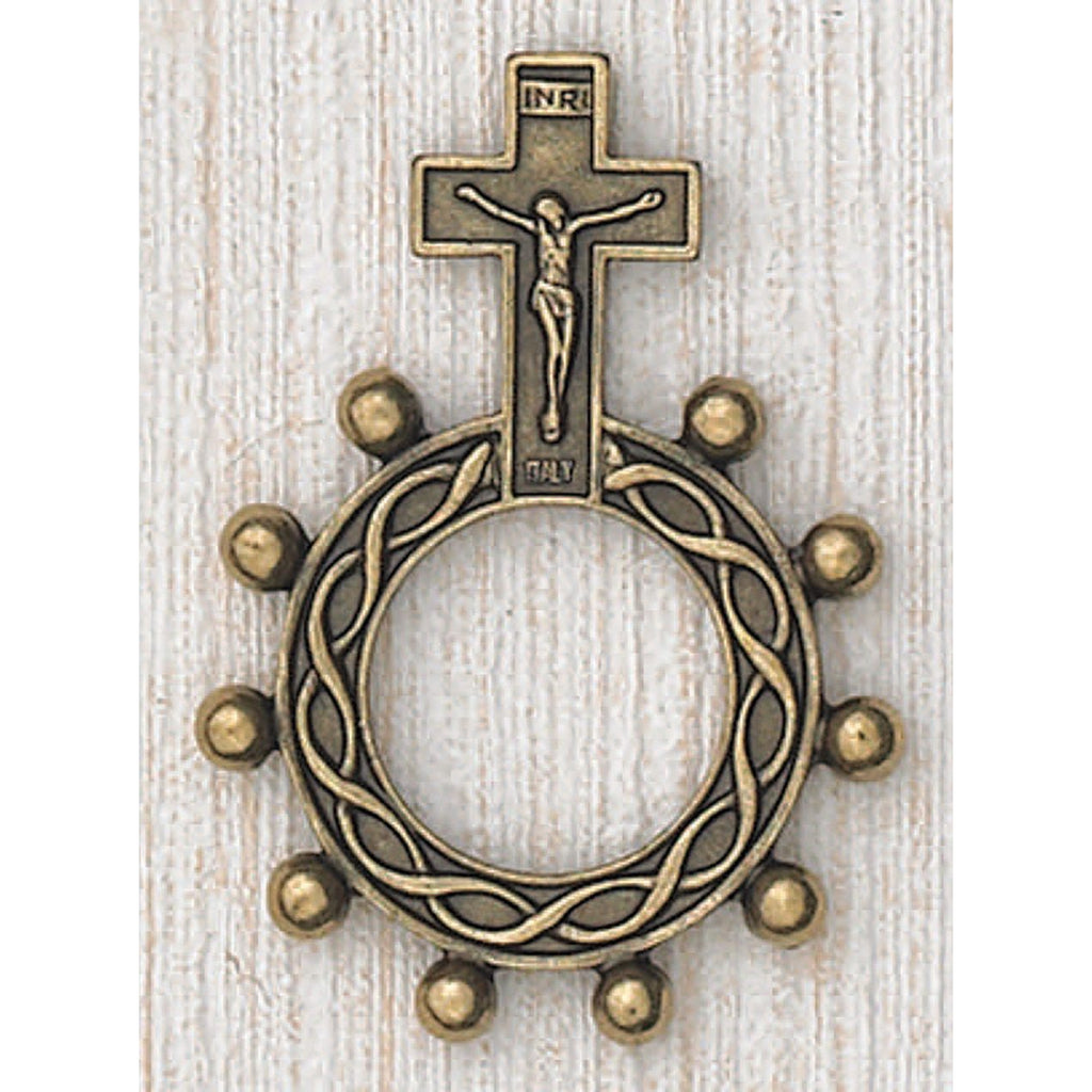 Crucifix - Finger Rosary - Brass Tone