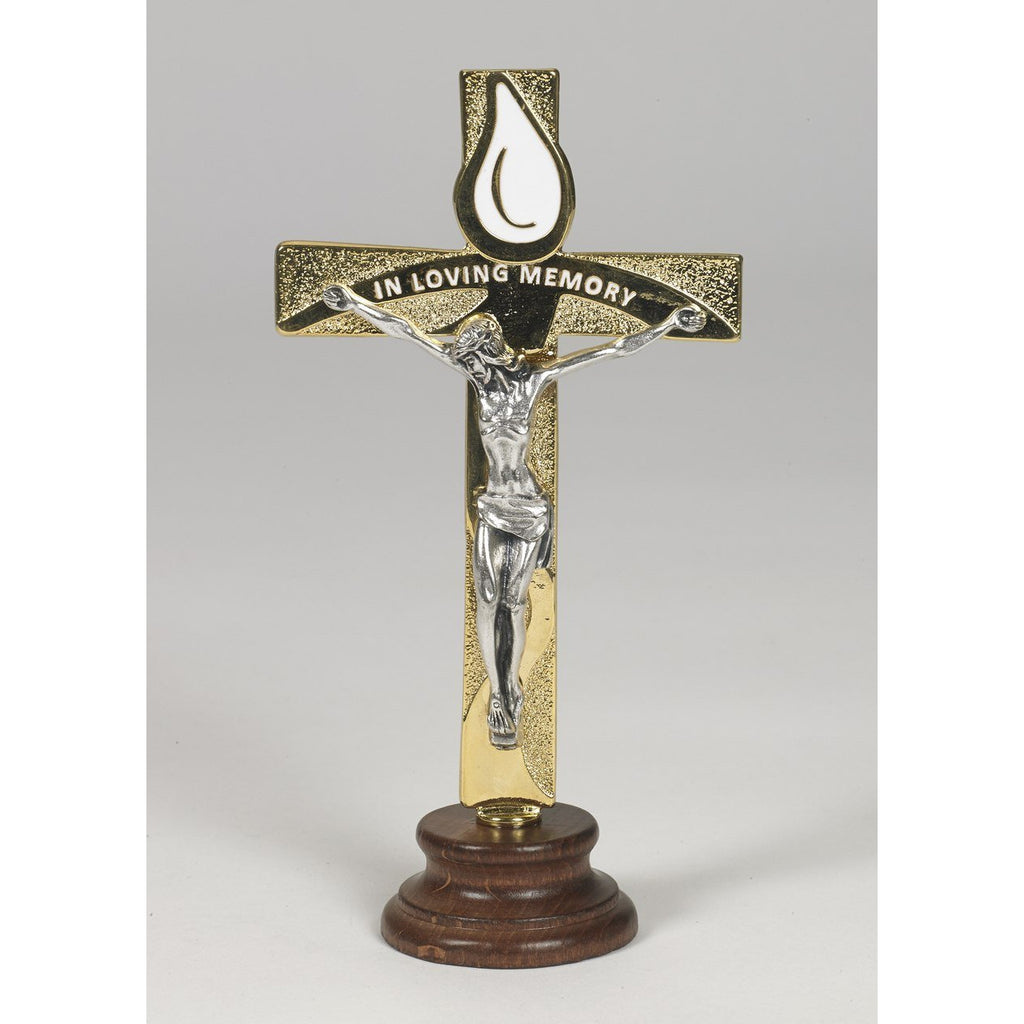 In Loving Memory Gold Tone Standing Cross - 2 Options